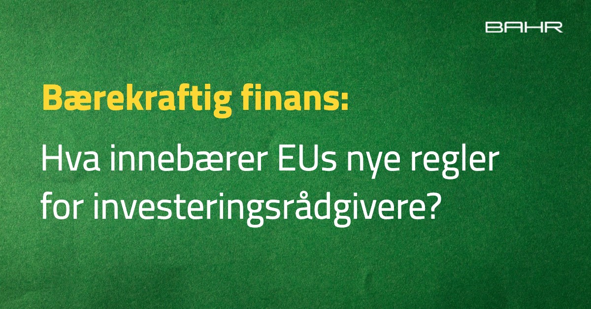 Navn Investering Kapitalforvaltning | Bærekraftig finans: Hva innebærer EUs nye regler ...
