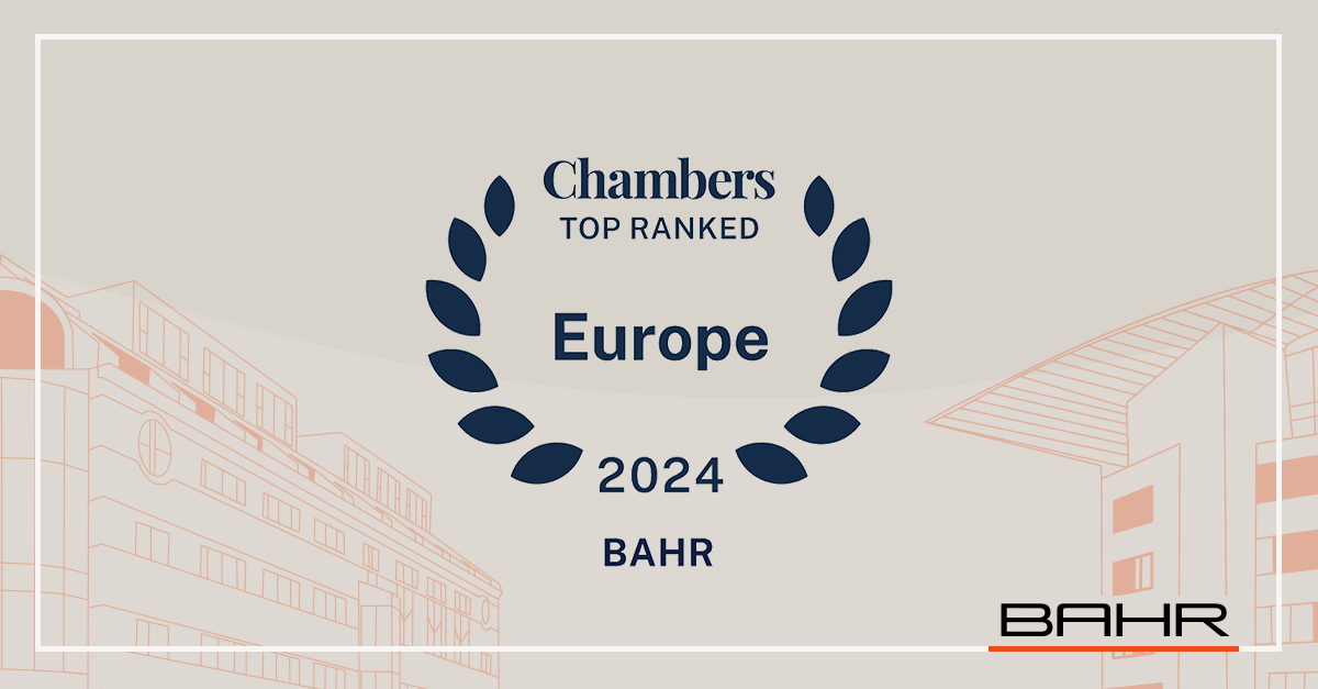 Top ranked in Chambers Europe 2024 — Advokatfirmaet BAHR